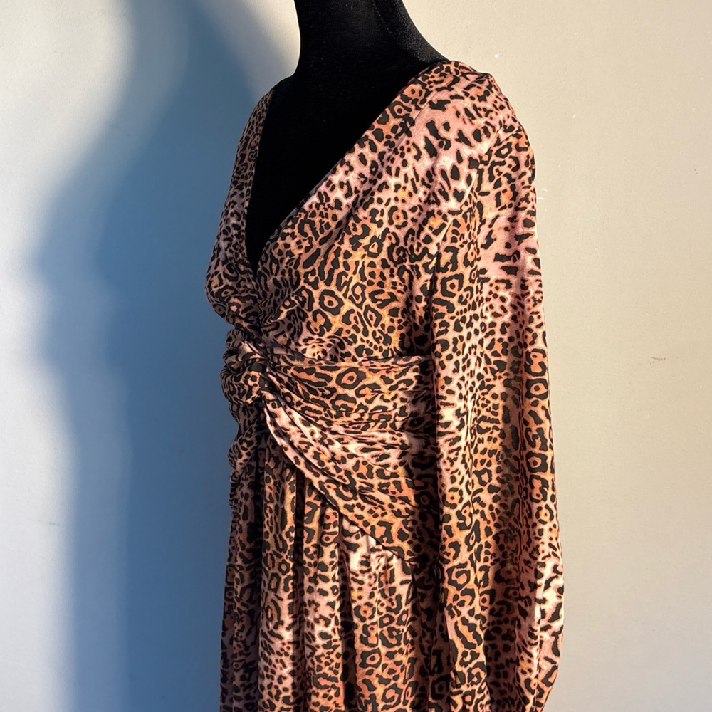 Ranna Gill Brown Animal Print Midi Dress - Picture 4 of 8